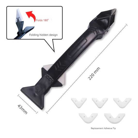 KT-11-06-005 لصق الزجاج، لصق الحرف المعمارية، مكشطة، تشذيب، حواف، مكشطة مزيل السيليكون، أداة قطع مكشطة - 6 قطع 