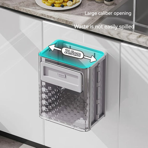 KT-1121-004 سلة مهملات المطبخ، سلة مهملات منزلية كبيرة السعة قابلة للطي مثبتة على الحائط، صندوق تخزين خاص لباب الخزانة، سلة ورق تواليت الحمام - قطعتين 