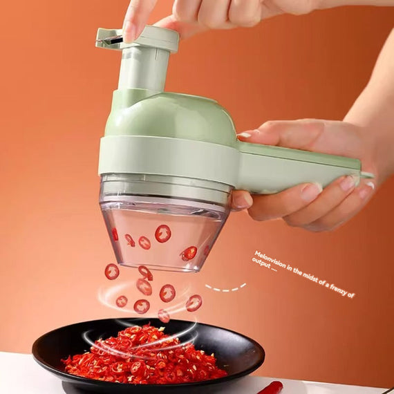 KT-12-25-03 آلة طهي الأطباق الجانبية المحمولة، تقطيع البصل والفلفل الحار، تقطيع شرائح الزنجبيل والثوم، هراسة الثوم الكهربائية 