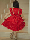 Floral Print Ruffle Sleeve Dress