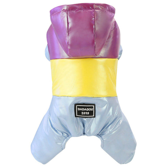 Pet Dog Clothes British Rainbow Cotton Jacket Small Dog Cat Teddy Bichon General Casual Down Jacket