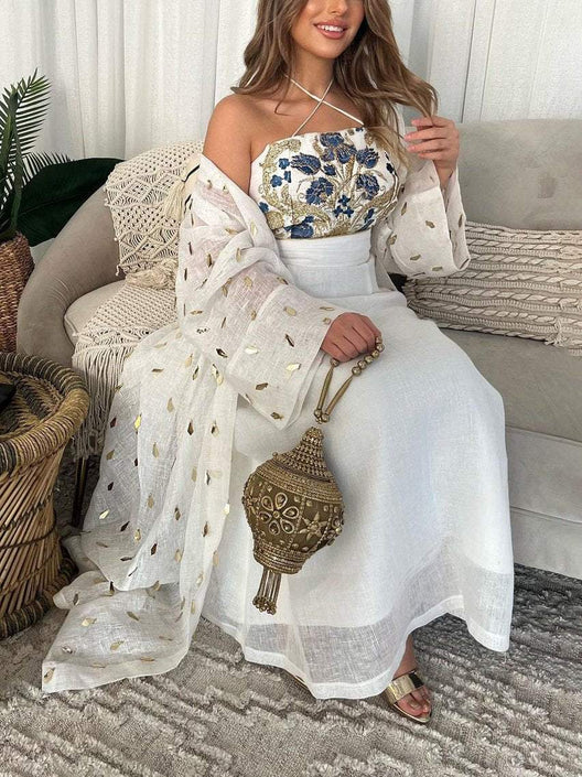 فستان زليلي مزخرف ومجموعة خارجية