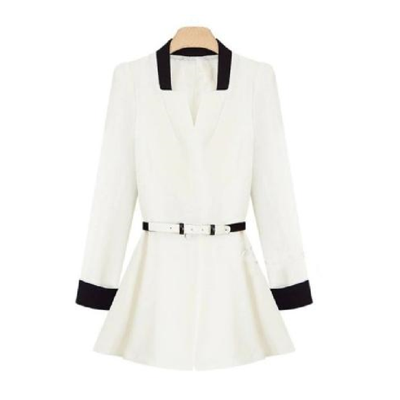 النساء الكوريات الكوري الجديد مطوي السترة العميقة V-Neck Slim Jacket Coat Black