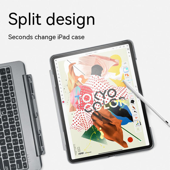 قشرة واقية من نسيج معدني عالي الجودة مع لوحة مفاتيح وقلم رصاص شاشة تعمل باللمس