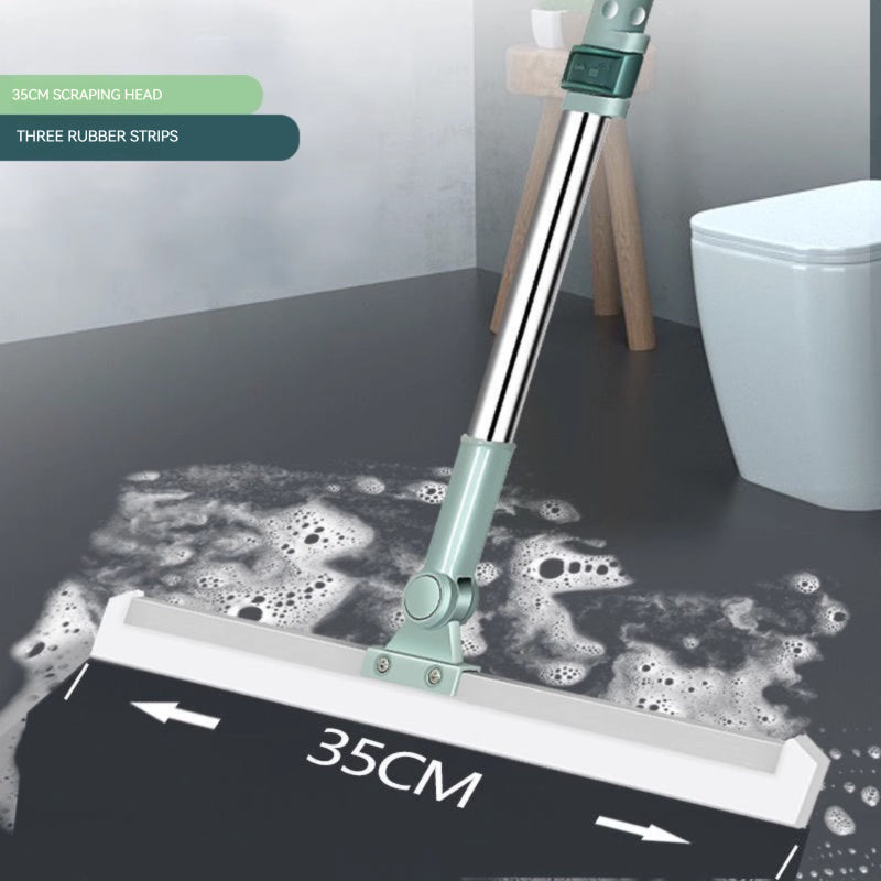 KT-1010-001 مكنسة سحرية متطورة، للكشط والمسح، ممسحة سيليكون مزدوجة الاستخدام