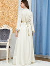 Arab National Pattern V Neck Long Sleeve Dress and Outerwear Set