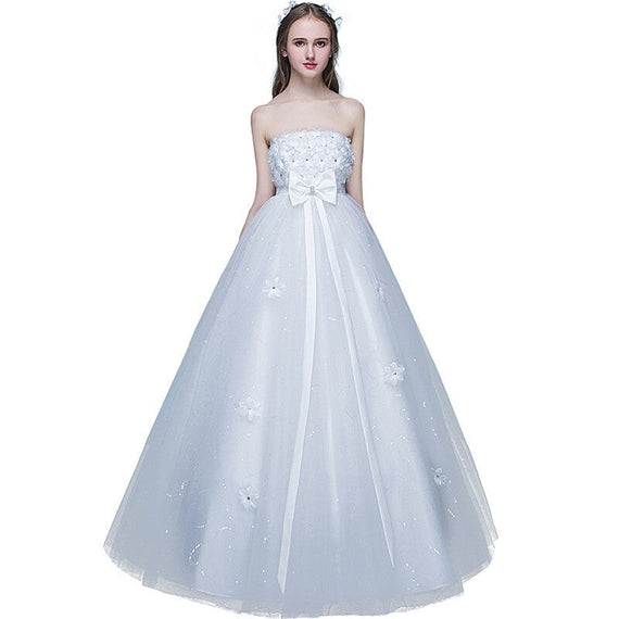 2017 خمر فستان زفاف الأمومة زهرة الدانتيل للعروس 