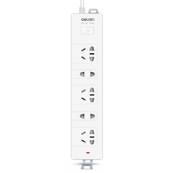 5 Position Premium 2m Surge Protector - White