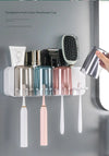 KT-11-30-003 Toothbrush Holder, Hanging Toothbrush and Mouthwash Cup, Wall Mount, Bathroom, No Drill, Wall Mounted
