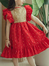 Floral Print Ruffle Sleeve Dress