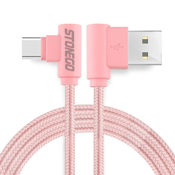 كابل شحن ستونيجو بريميوم من النوع سي - وردي