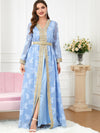 Golden Lace Belt Design Single Breasting Dress and Outerwear Suit