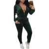 نساء من قطعتين تتبعهم الأكمام الطويلة Zip Hoodie Sweatshirt Pants Sportswear Litness Suits Suits
