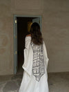 White Ethnic Embroidered Dress and OutwearTwo-Piece Set
