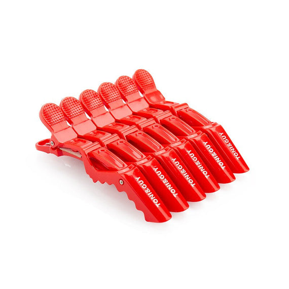 6Pcs Premium Professional Crocodiles Hair Clip - Red