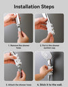 KT-12-27-12 قاعدة كأس شفط كاتربيلر بدون ثقب، دعامة رأس دش معلقة عالمية، دعامة قابلة للإزالة، دعامة ملحقات الحمام والدش - 4 قطع 