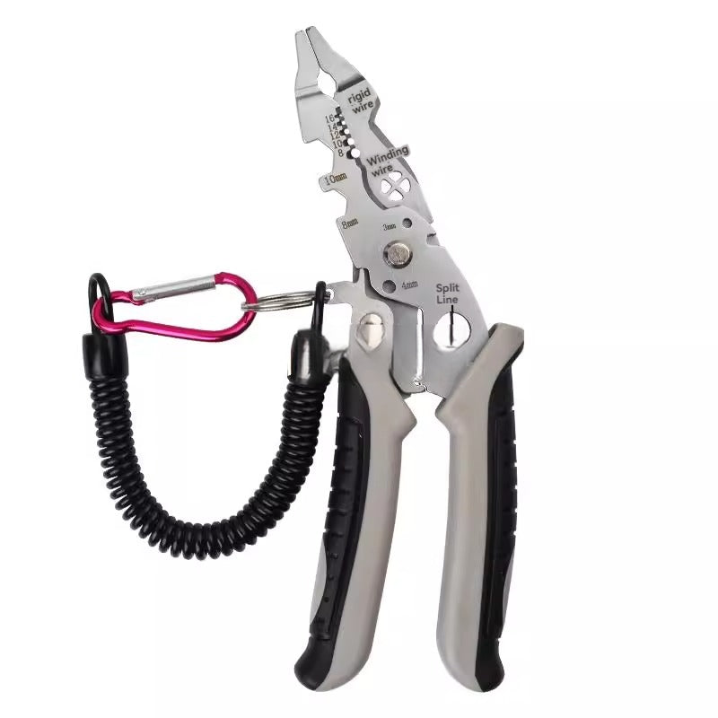 KT-15-25-011 Multi-Function (Elbow) Wire Stripping Pliers, Splitter Pliers, Stripping, Stripping, Crimping, Winding, Industrial Splitter, Wire Cutting, Wire Pipe Laying Special Pliers