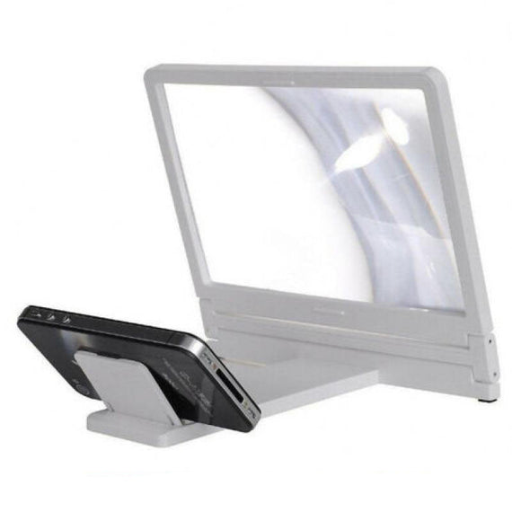 مكبر شاشة الهاتف المحمول المكبر ثلاثي الأبعاد - أبيض