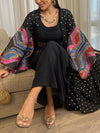 Polka Dot Embroidery Printed Long Sleeve Dress Two Pieces Set
