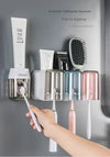 KT-11-30-003 Toothbrush Holder, Hanging Toothbrush and Mouthwash Cup, Wall Mount, Bathroom, No Drill, Wall Mounted