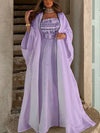 White Ethnic Embroidered Dress and OutwearTwo-Piece Set
