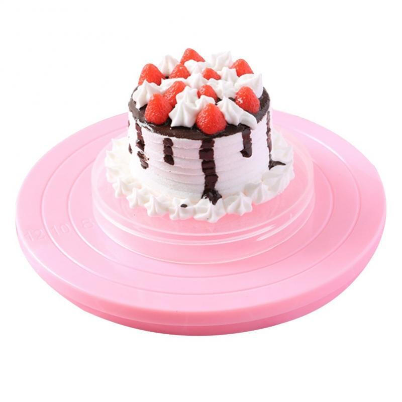 14CM Premium Rotating Cake Stand Turntable - Pink