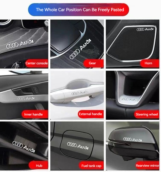 AGM-5005 High Grade Alloy 3D Metal Car Manufacturer Logo Label Sticker Car Upgrading Decorations - 1 Pack/30 PCS