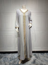 KT-12-28-1001 أحدث طراز من Netflix ملابس نسائية ذات مزاج شعبي قفطان