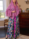 Floral Pattern Vneck Long Sleeve Kaftan