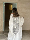 White Ethnic Embroidered Dress and OutwearTwo-Piece Set