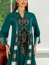 Sequins Embroidery Patchwork Striped V Neck Kaftan