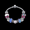 Fashion Unique Charm Colorful Crystal Beads Silver Plated Metal Chain Bracelet Bangle Jewelry for Women Girl Gift Party