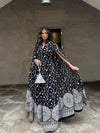 Ethnic Floral Print V-neck Dress and Outwear Two-Piece Set