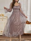 Ethnic Style Square Neck Chiffon Kaftan