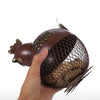 Tooarts Puffy Chicken Wine Cork Container Home Decor Metal Sculpture Animal Craft Gift