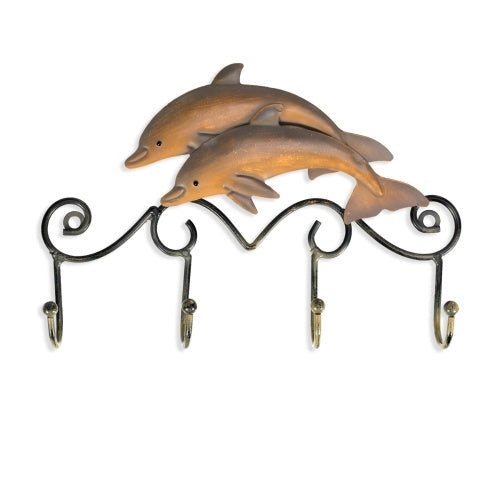 Tooarts Iron Dolphin Wall Hooks Antique Finish Iron Clothes Hanger Rack Screws Included Wall Mounted