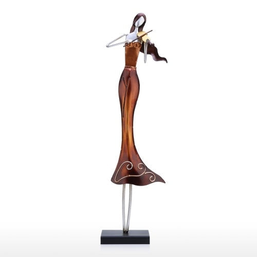 Tooarts الكمان لاعب زخرفة الحديد ديكور فني الحرف اليدوية المنزل والمكتب الديكور الإبداعية الحديثة النحت الكمان المتحمسين هدية