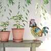 Tooarts Rooster Sculpture Modern Iron Ornament Fun Art Decor Handmade Craft Shelf (Tail detachable)