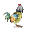 Tooarts Rooster Sculpture Modern Iron Ornament Fun Art Decor Handmade Craft Shelf (Tail detachable)
