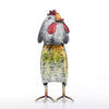 Tooarts Rooster Sculpture Modern Iron Ornament Fun Art Decor Handmade Craft Shelf (Tail detachable)