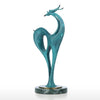 Tooarts| Art Decor Collection Brass Deer Sculpture Lucky Deer Exquisite Handcraft Ideal Art Decor for Home and Office Antiqued Figurine Festival Gift