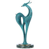 Tooarts| Art Decor Collection Brass Deer Sculpture Lucky Deer Exquisite Handcraft Ideal Art Decor for Home and Office Antiqued Figurine Festival Gift