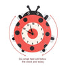 Tooarts Cartoon Animal Clock, Swinging Ladybug Clock, MDF Wooden Wall Clock, Clock for Kids Room Living Room, Home Decor, Easy to Install, One AA Battery Operated(not include)