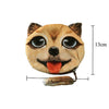 New Cute Women Coin Purse Dog Face Animal Head Cartoon Print Zipper Closure Mini Wallet Small Clutch Bag