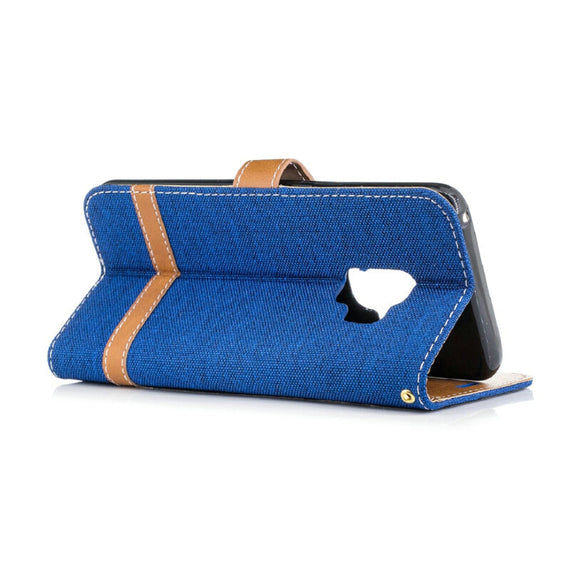 Befospey Premium Samsung Denim Leather Case - Blue