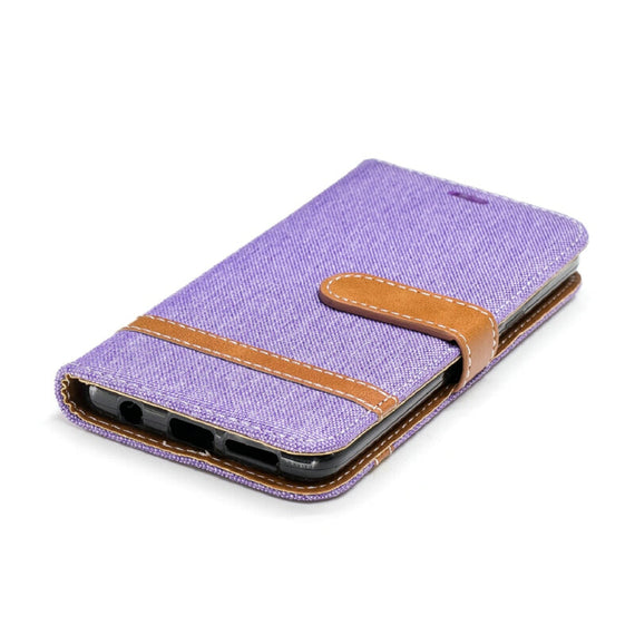 Befospey Premium Samsung Denim Leather Case - Purple
