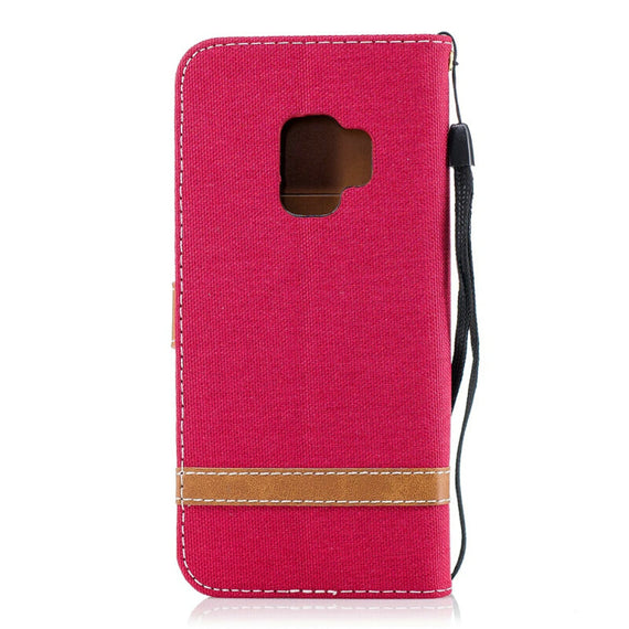 Befospey Premium Samsung Denim Leather Case - Red