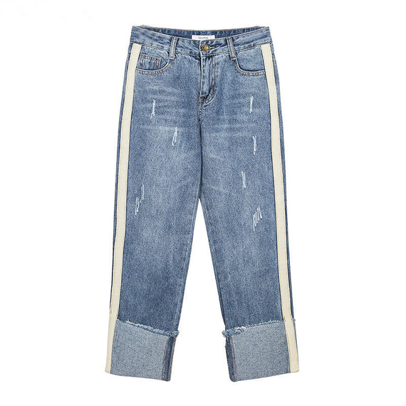 Casual Ankle Length Straight Jeans - Sky Blue