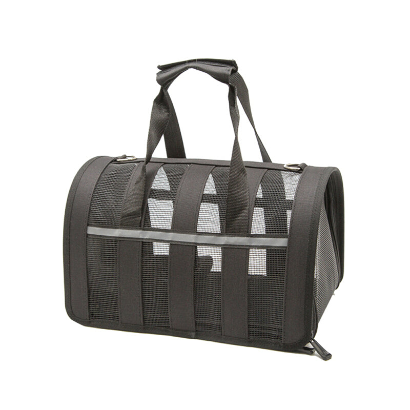 حقيبة يد الكلب القابلة للتعديل الشفافة للتنفس - الأسود