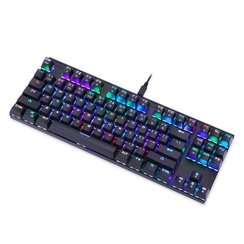 Motospeed V30 Wired Optical USB Gaming Mouse + CK101 87 Key NKRO RGB Backlit Mechanical Gaming Keyboard +  P70 Black Non-Slip Rubber Computer Gaming Mouse Pad